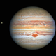 El gigante gaseoso Júpiter y su luna Europa, capturados por el telescopio espacial Hubble